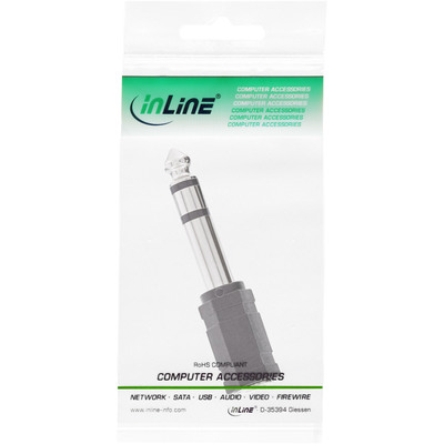 InLine® Audio Adapter, 6,3mm Klinke Stecker an 3,5mm Klinke Buchse, Stereo (Produktbild 3)