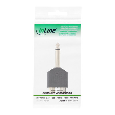 InLine® Audio Adapter, 6,3mm Klinke Stecker an 2x Cinch Buchse, Mono (Produktbild 3)