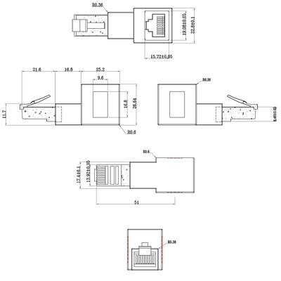 InLine® Patchkabel-Adapter Cat.6A, RJ45 Stecker/Buchse, 90° nach oben gewinkelt (Produktbild 3)
