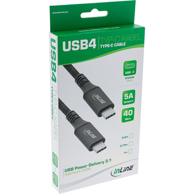 InLine® USB4 Kabel, USB-C Stecker/Stecker, 8K60Hz, schwarz, 1m (Produktbild 2)