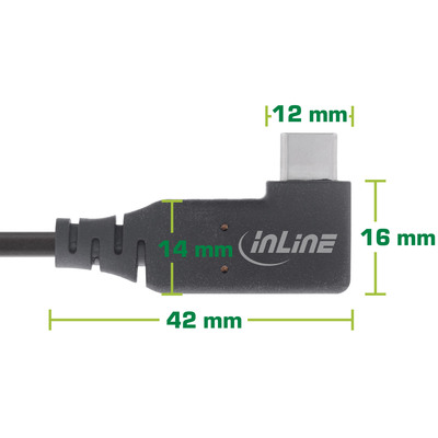 InLine® USB4 Kabel, USB-C einseitig gewinkelt, PD 240W 8K60Hz, TPE schwarz, 0,5m (Produktbild 2)