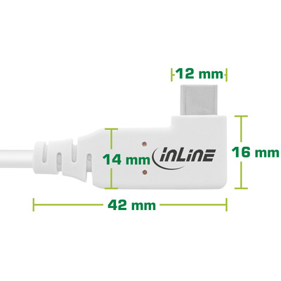 InLine® USB4 Kabel, USB-C, einseitig gewinkelt, PD 240W, 8K60Hz, TPE, weiß, 1,5m (Produktbild 2)