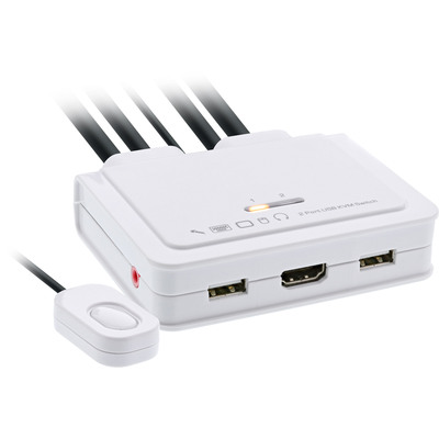 InLine® KVM Switch, 2-fach, HDMI, 4K, USB, mit Audio, integr. Kabel (Produktbild 1)