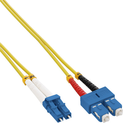 InLine® LWL Duplex Kabel, LC/SC, 9/125µm, OS2, 0,5m (Produktbild 1)