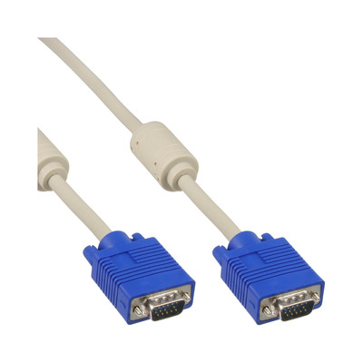 InLine® S-VGA Kabel, 15pol HD Stecker / Stecker, beige, 1,5m (Produktbild 1)