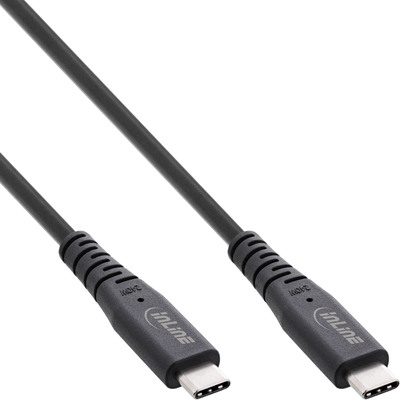 InLine® USB4 Kabel, USB-C ST/ST, PD 240W, 8K60Hz, TPE schwarz, 0,5m (Produktbild 1)
