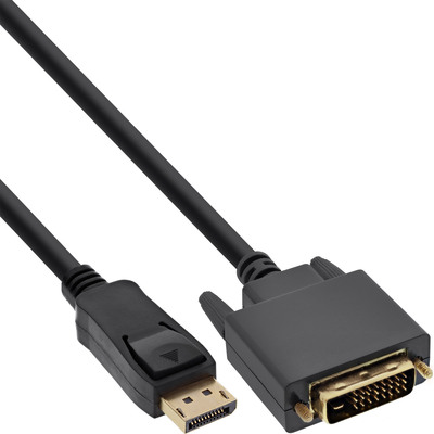 25er Bulk-Pack InLine® DisplayPort zu DVI Konverter Kabel, schwarz, 2m (Produktbild 1)