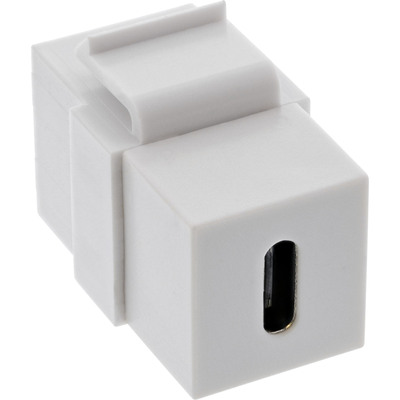InLine® USB 3.1 Keystone Snap-In Einsatz, USB-C Buchse / Buchse, weiß (Produktbild 2)