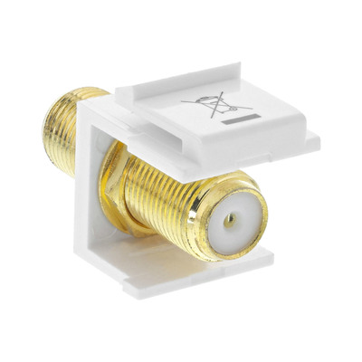 InLine® Keystone Einbauadapter, für Sat-Kabel, 2x F-Buchsen, weiß (Produktbild 2)