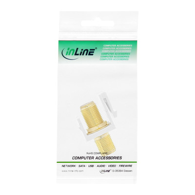 InLine® Keystone Einbauadapter, für Sat-Kabel, 2x F-Buchsen, weiß (Produktbild 3)