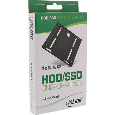 InLine® HDD/SSD Einbaurahmen, 2,5 auf 3,5, mit Einbauschrauben, schwarz (Produktbild 3)