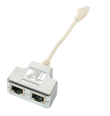 T-Adapter Cat.5e 2 x 10/100BaseT für -- Cablesharing, K5122.015 (Produktbild 1)