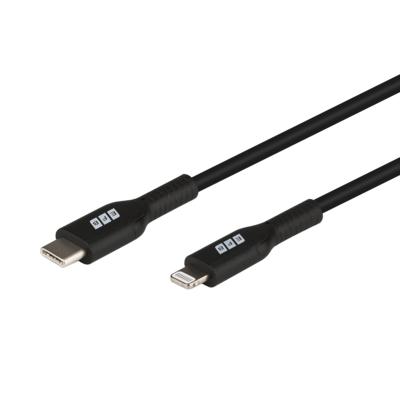 USB 2.0 Kabel Typ-C St. - Lightning St. -- MFI zert., schwarz, 3m, EBUSBC-LM.3 (Produktbild 1)