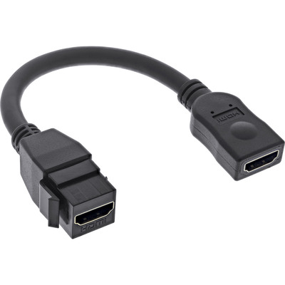 InLine® HDMI Keystone Adapterkabel 4K/60Hz, HDMI A Buchse/Buchse, schwarz, 0,2m (Produktbild 1)