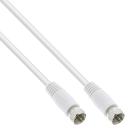 InLine® SAT-Anschlusskabel, 2x geschirmt, 2x F-Stecker, >75dB, weiß, 5m (Produktbild 1)