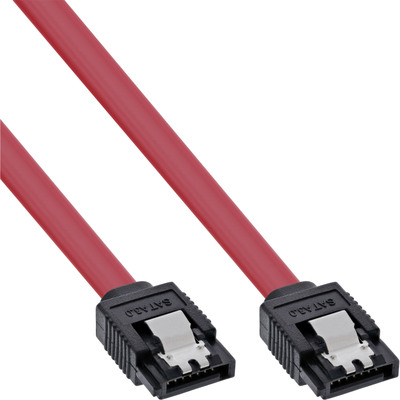 InLine® SATA 6Gb/s Kabel, mit Lasche, 0,5m (Produktbild 1)