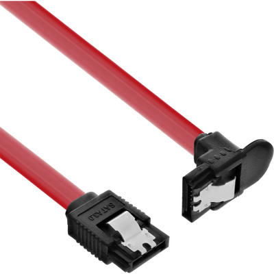 InLine® SATA 6Gb/s Kabel, mit Lasche, gewinkelt, 0,3m (Produktbild 1)